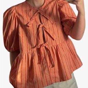 Front tied peplum blouse